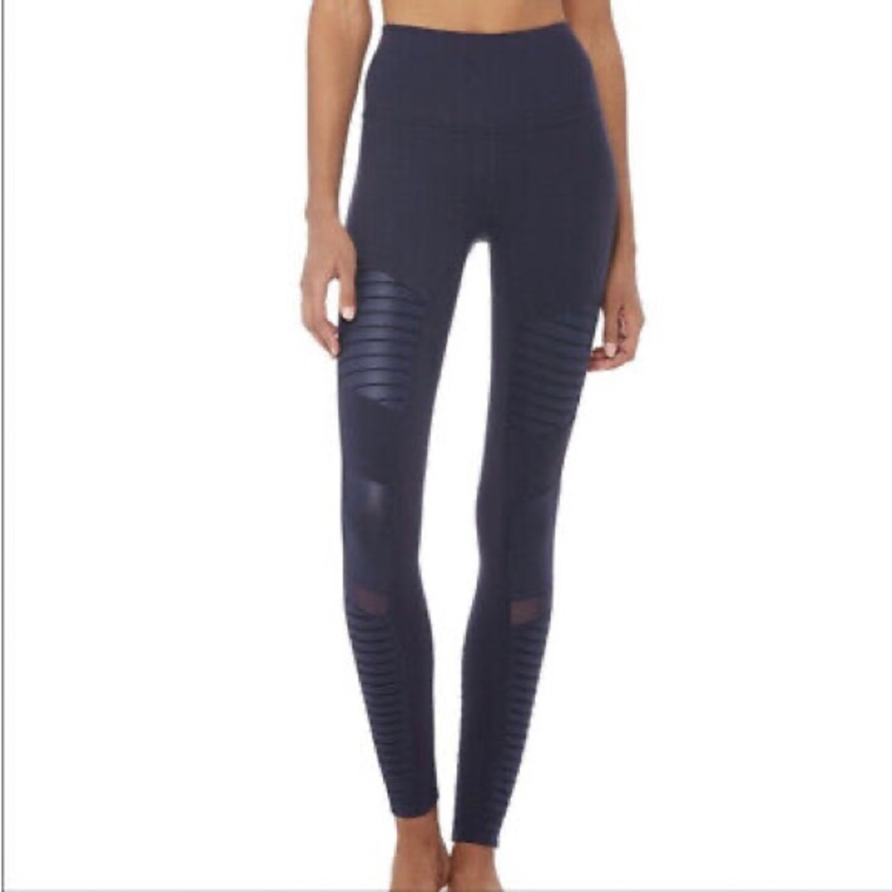 ALO high waisted moto leggings in navy